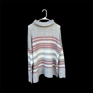 Staccato Dusty Rose & Gray Cowl Sweater, Size Medium